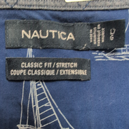 Chemise Nautica L Bleu Marine Motif Voiliers Stretch Manches Courtes