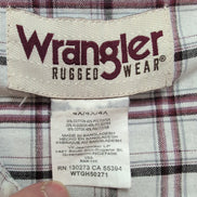 Chemise Wrangler Rugged Wear Manches Courtes Carreaux Rouge Noir Blanc T. 4XL