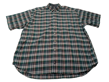 Chemise à manches courtes Dockers verte à carreaux taille XL #174msch