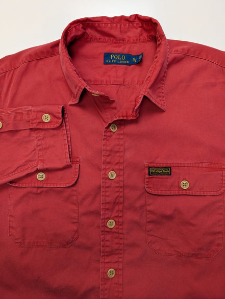 Chemise Polo Ralph Lauren vintage rouge 2 poches taille XL #2619