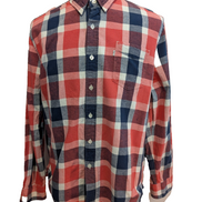 Chemise Levi's à Carreaux Rouge Blanc Bleu - Effet Lin Manches Longues T.XL
