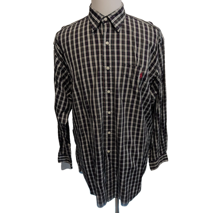 Chemise Polo Ralph Lauren Lowell L Kaki Carreaux Oxford Manches Longues Shirt