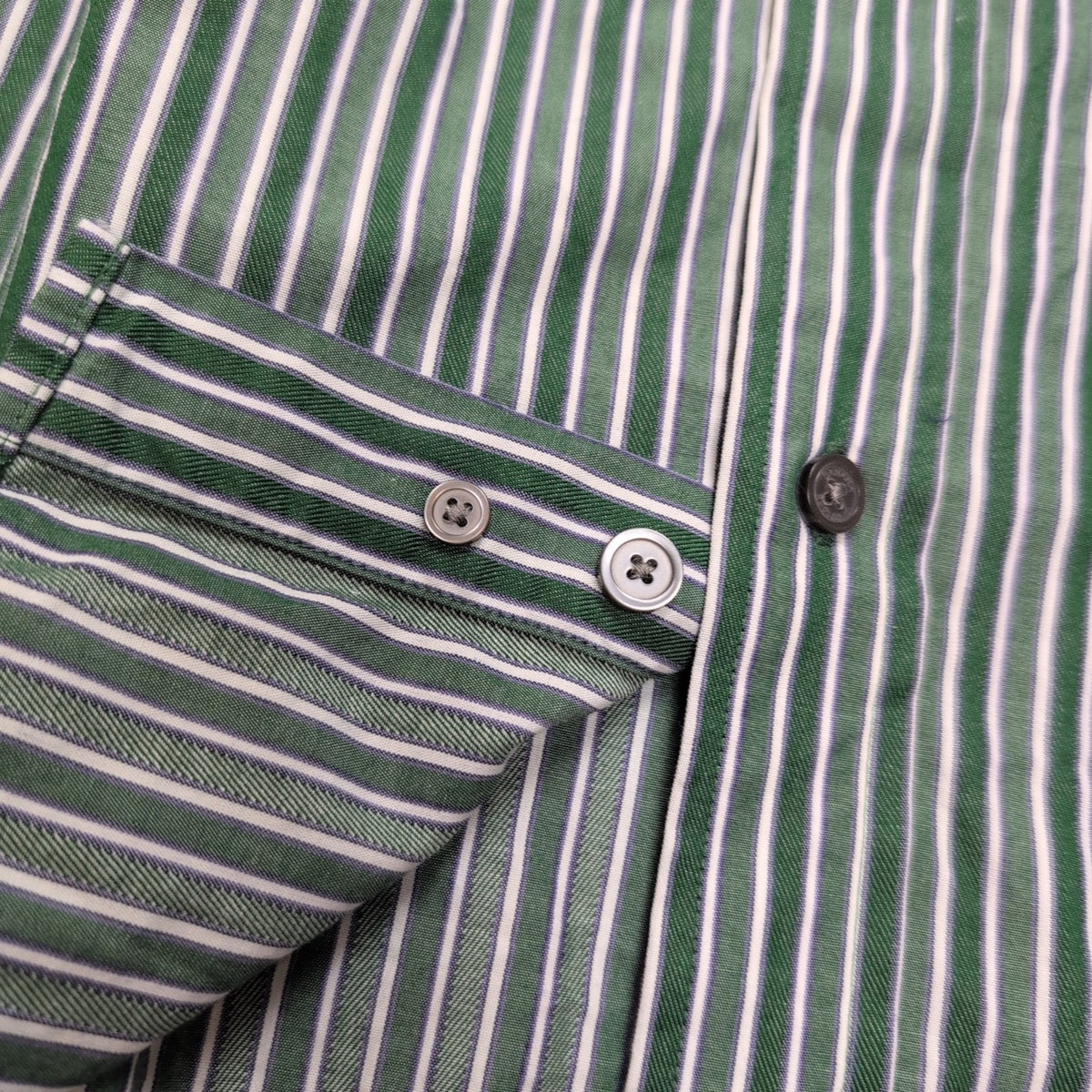 Chemise Banana Republic XL XXL Verte Rayures Blanches manches longues