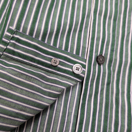 Chemise Banana Republic XL XXL Verte Rayures Blanches manches longues