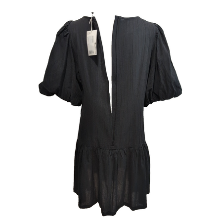 Robe MONKI T.M Noire Coton Manches Bouffantes Neuve Avec Étiquette