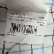Chemise BURBERRY Blanc Carreaux Bleu Marron Taille 14 XS Homme Coton