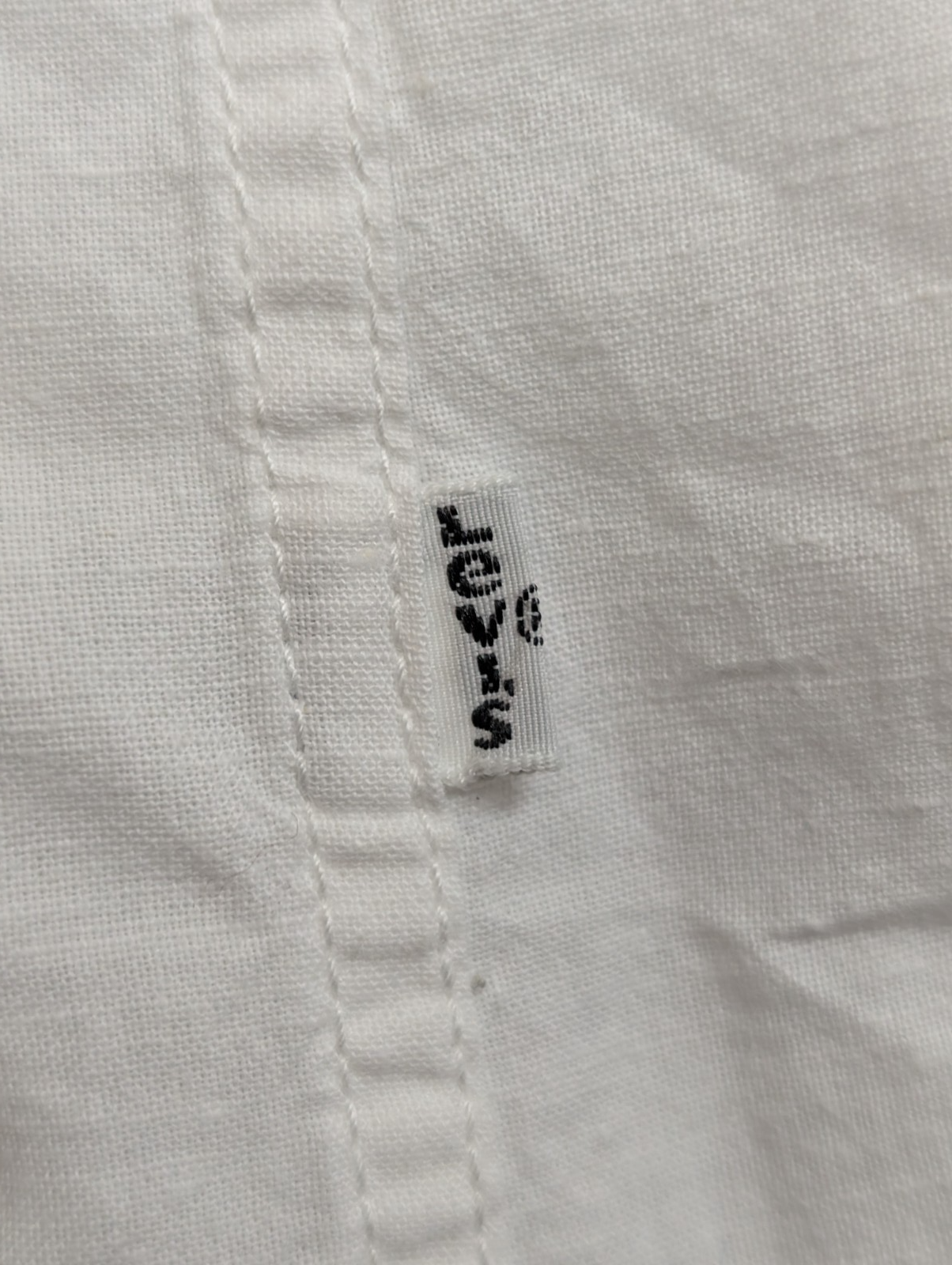 CHEMISE LEVI'S Lin Coton Blanche XXL TG Homme Unie Col Boutonné