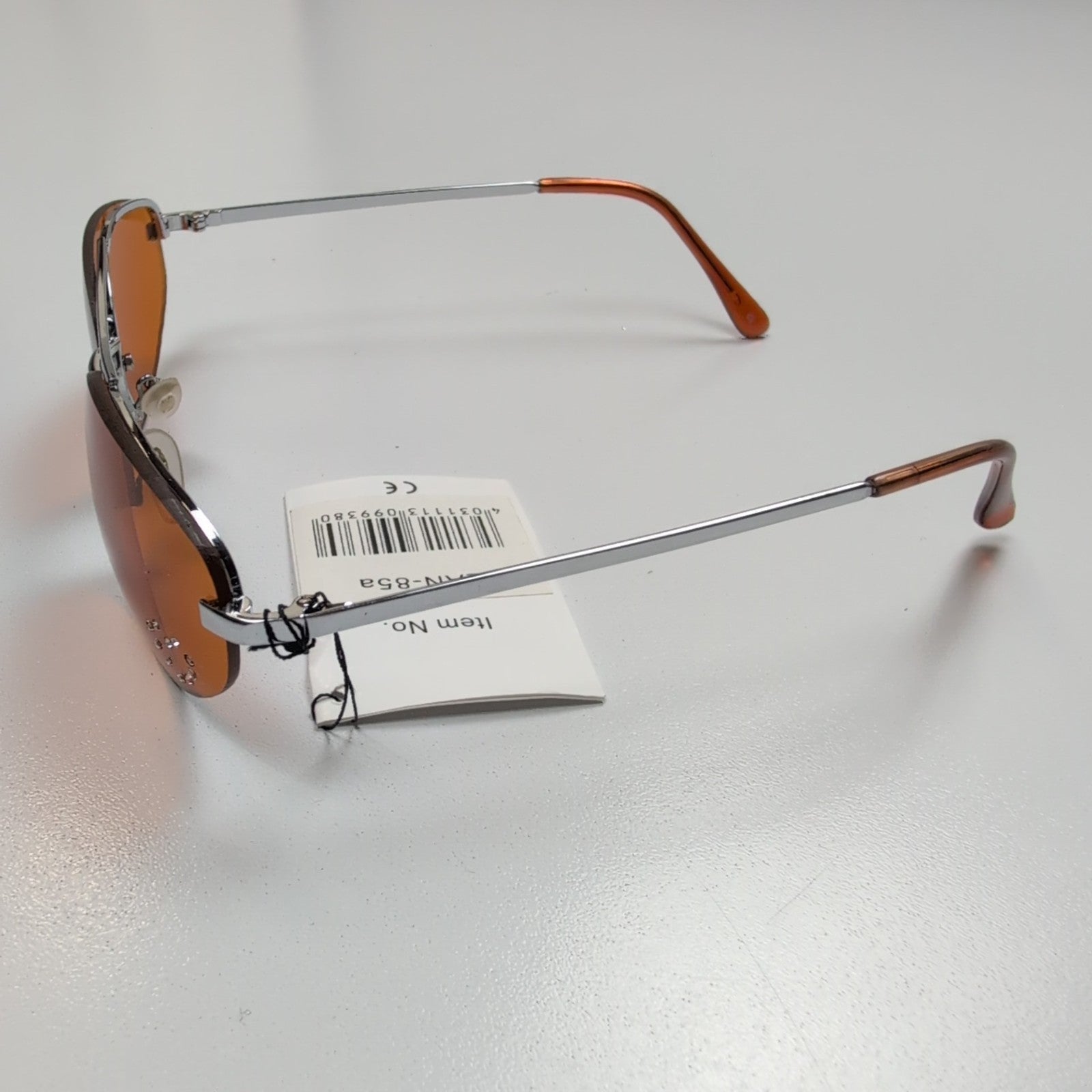 Lunettes de soleil Y2K Aesthetic Cœur Strass Teintées Orange Ambre