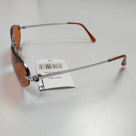 Lunettes de soleil Y2K Aesthetic Cœur Strass Teintées Orange Ambre