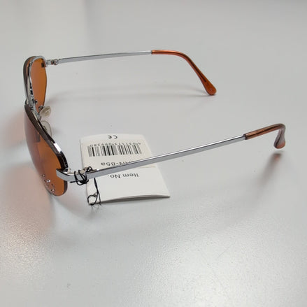 Lunettes de soleil Y2K Aesthetic Cœur Strass Teintées Orange Ambre