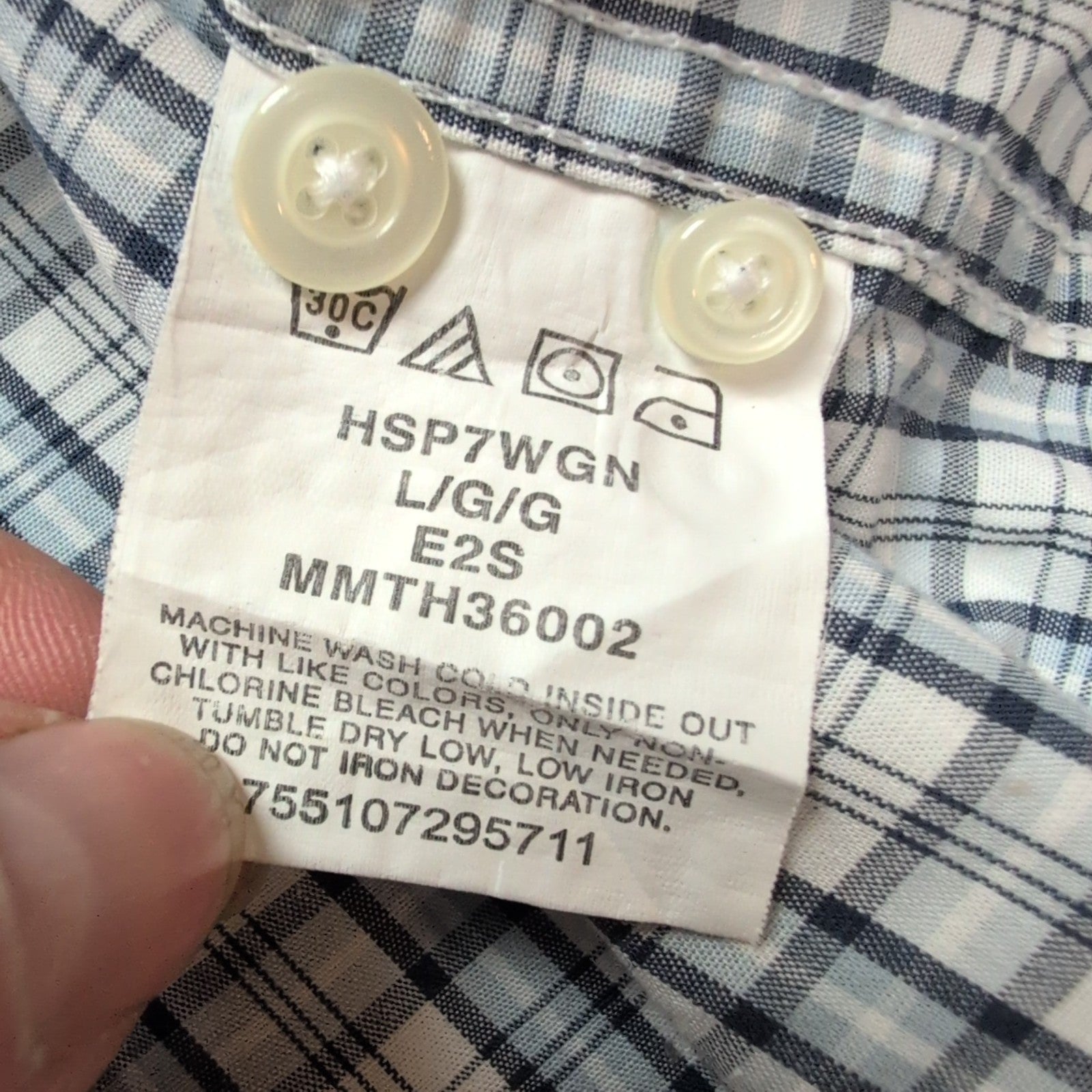 Chemise Wrangler Manche Courte Bleue et Blanche Carreaux Taille L Une Poche