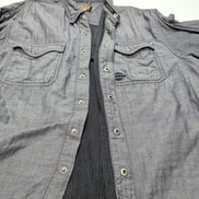 Surchemise Harley Davidson XL gris coton épais doublée boutons pression
