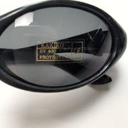 KAKIKO Lunettes de Soleil Ovales Noir Style Y2K Motif Mat et Brillant