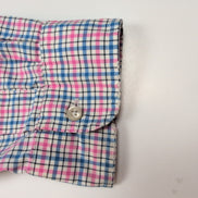 Chemise Ralph Lauren XL Coton Stretch Carreaux Bleu Rose Logo Bleu