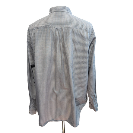 Chemise Nautica XLT Bleu Marine Gris Carreaux 100% Coton XXL manches longues