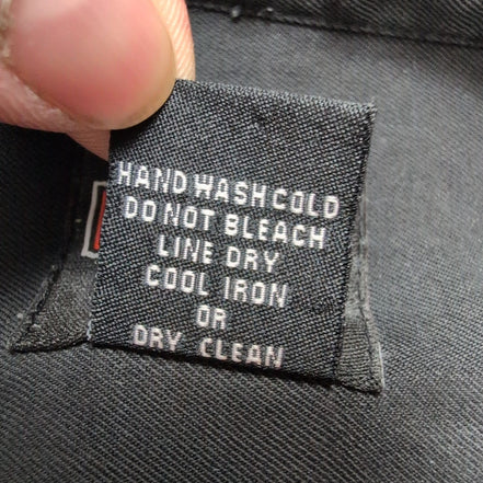 Chemise Harley Davidson XL Noir 100% Soie Boutons Gravés manches courtes