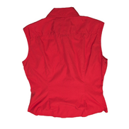 Chemise Ralph Lauren Femme M 10 Rouge Sans Manches Skinny Fit 100% Coton