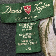 Chemise Hawaïenne David Taylor Viscose Fleurs Noir & Gris - Taille L/G