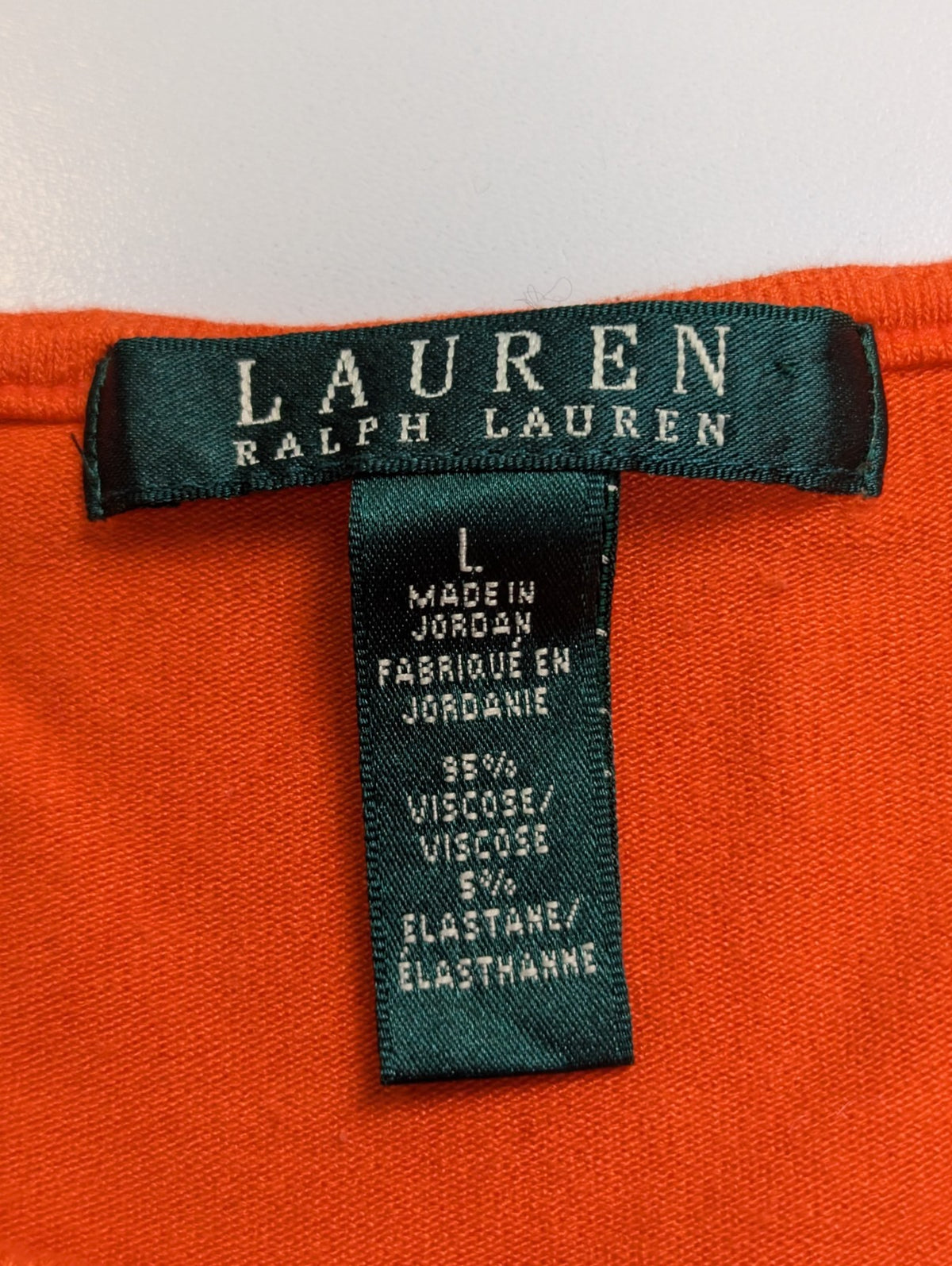 Pull fin femme LAUREN Ralph Lauren orange viscose stretch taille L