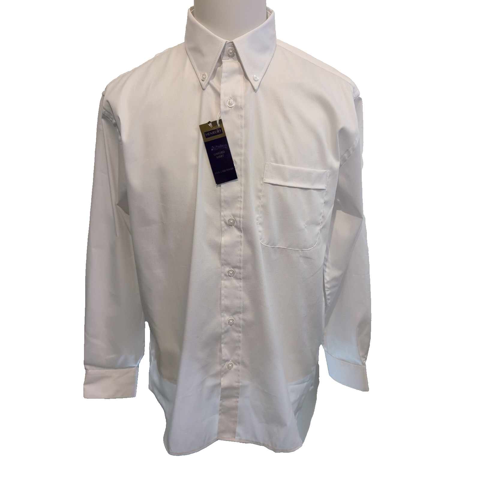 Chemise HENBURY L/XL blanche unie coton polyester neuve avec étiquette