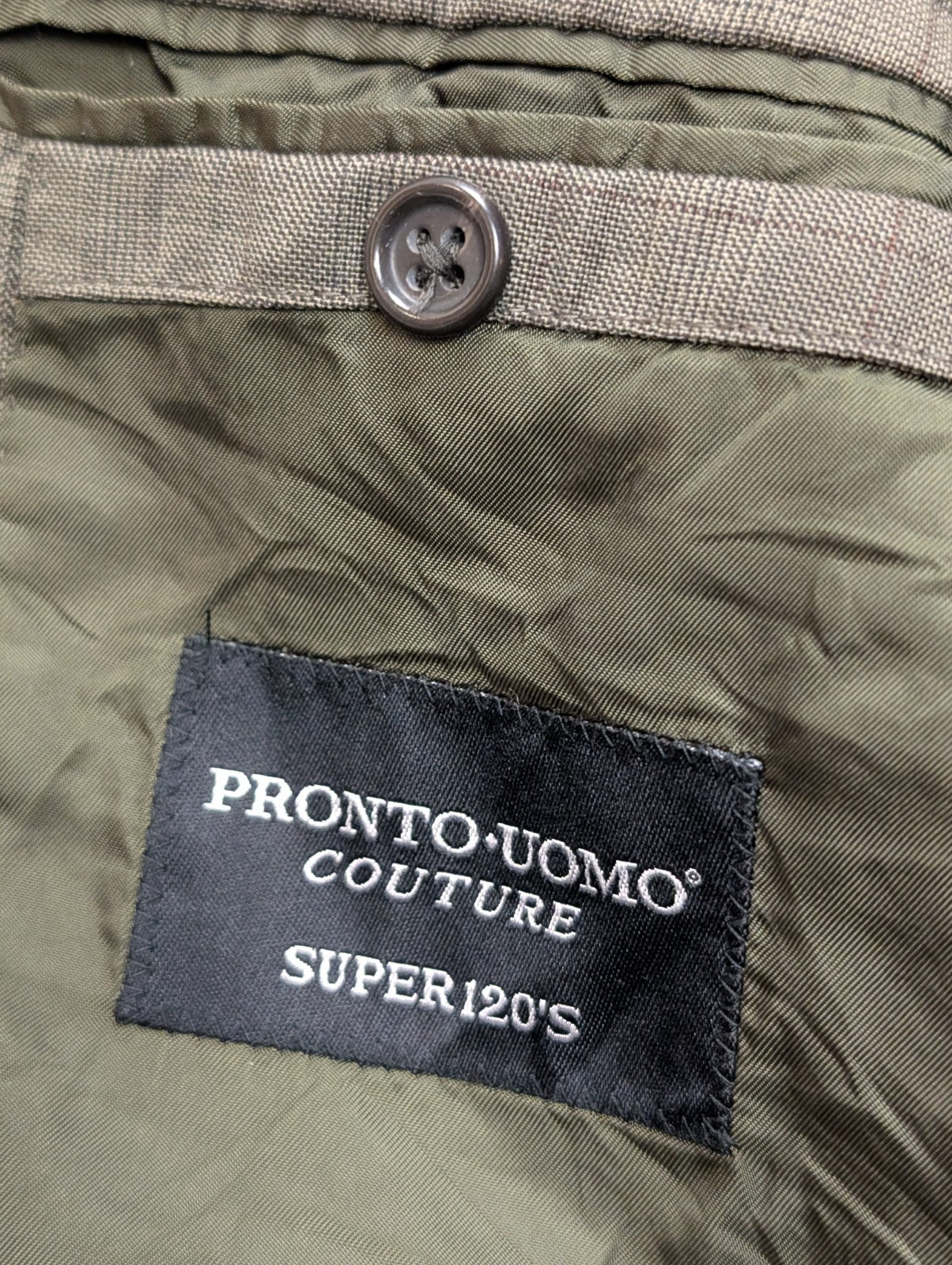 Veste Blazer homme Pronto Uomo Couture kaki Super 120'S taille L