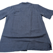 Chemise hawaïenne soie bleue Batik Bay manches courtes taille S
