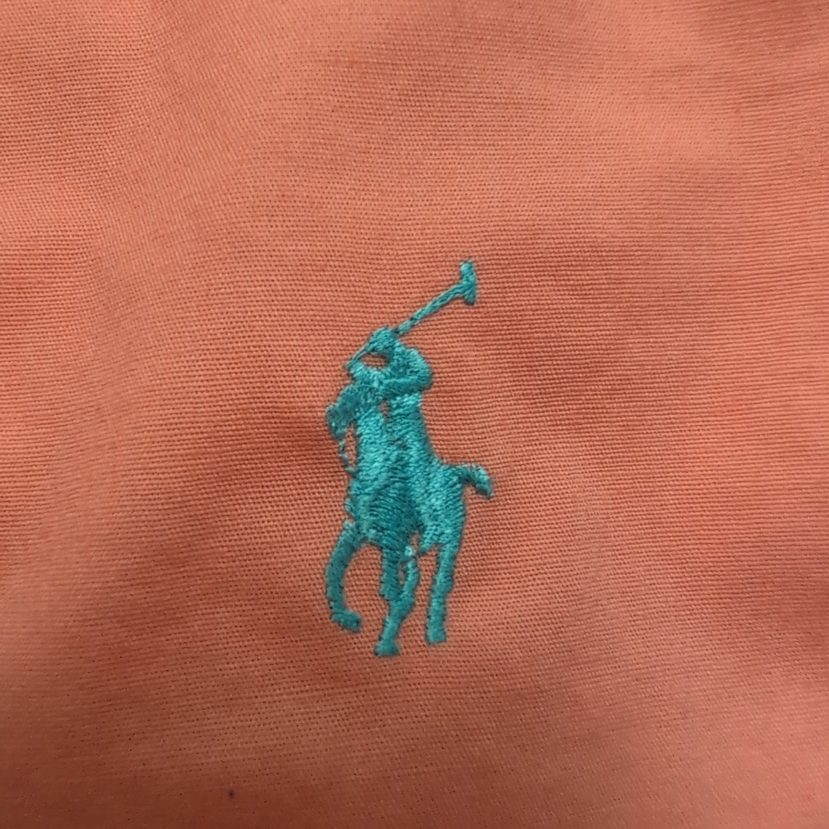Chemise Polo Ralph Lauren Enfant XL 170/96A Orange Pastel Coton Logo Vert