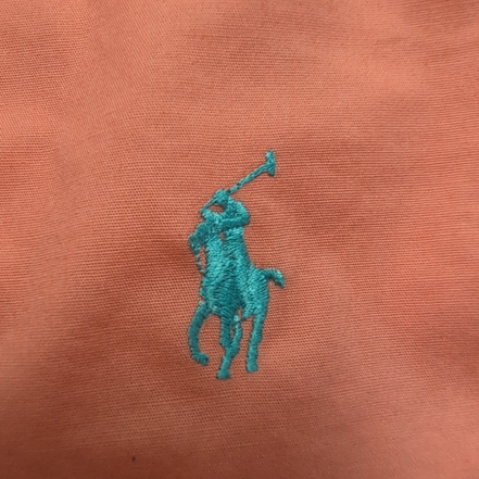 Chemise Polo Ralph Lauren Enfant XL 170/96A Orange Pastel Coton Logo Vert