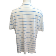Polo Ralph Lauren Homme XL Blanc Rayures Bleues Logo Noir Polo Manches Courtes