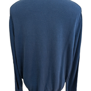 Pull Lacoste L bleu Classic Fit 100% coton col rond logo crocodile brodé