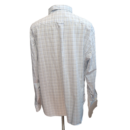 Chemise Nautica Blanc Carreaux Bleu Noir 2XL Coton Vintage XXL