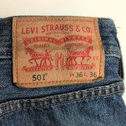 Levi’s 501 Jean Homme W36 L36 Bleu Foncé Vintage Pantalon Bouton