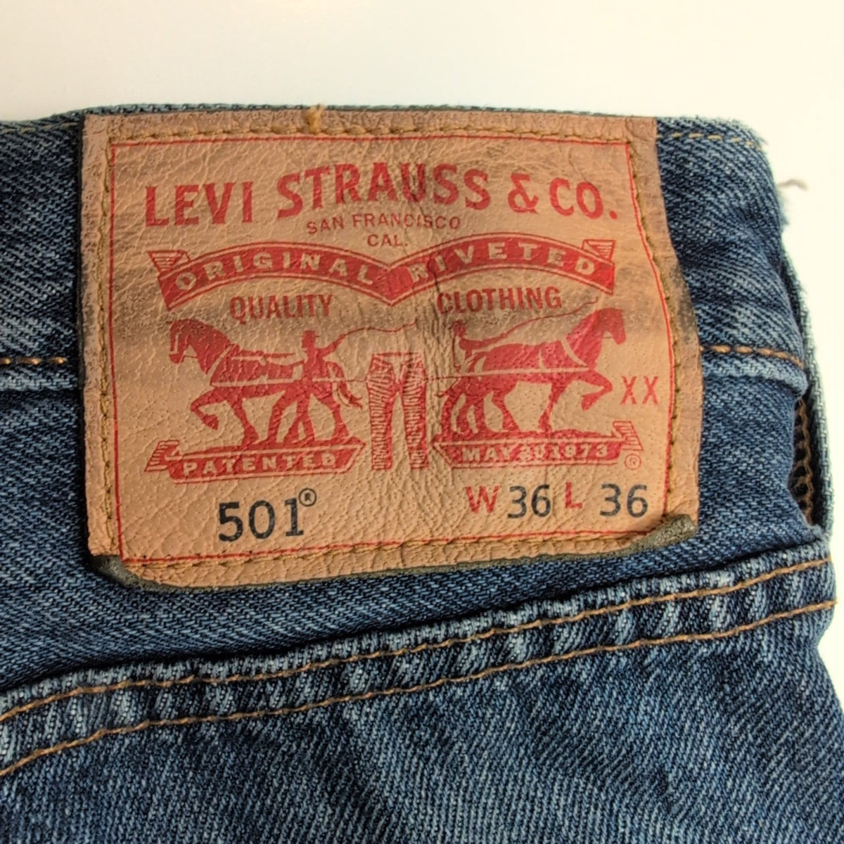 Levi’s 501 Jean Homme W36 L36 Bleu Foncé Vintage Pantalon Bouton