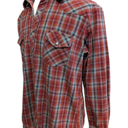 Wrangler M Chemise Western Flanelle Rouge Carreaux Boutons-pression