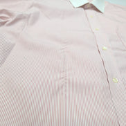 Chemise Ingram XL 17 Made in Italy Rouge Rayures Col Blanc Neuve Manches longues