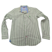 Chemise US POLO ASSN à Rayures Vertes avec Poches Manches Longues - Taille L Enf