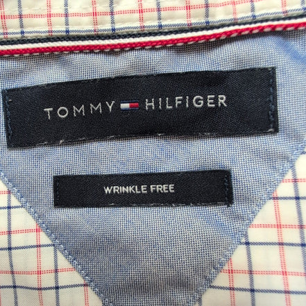 Chemise Tommy Hilfiger Wrinkle Free à Carreaux Bleu Blanc Rouge - Taille M