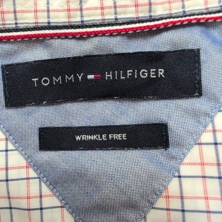 Chemise Tommy Hilfiger Wrinkle Free à Carreaux Bleu Blanc Rouge - Taille M
