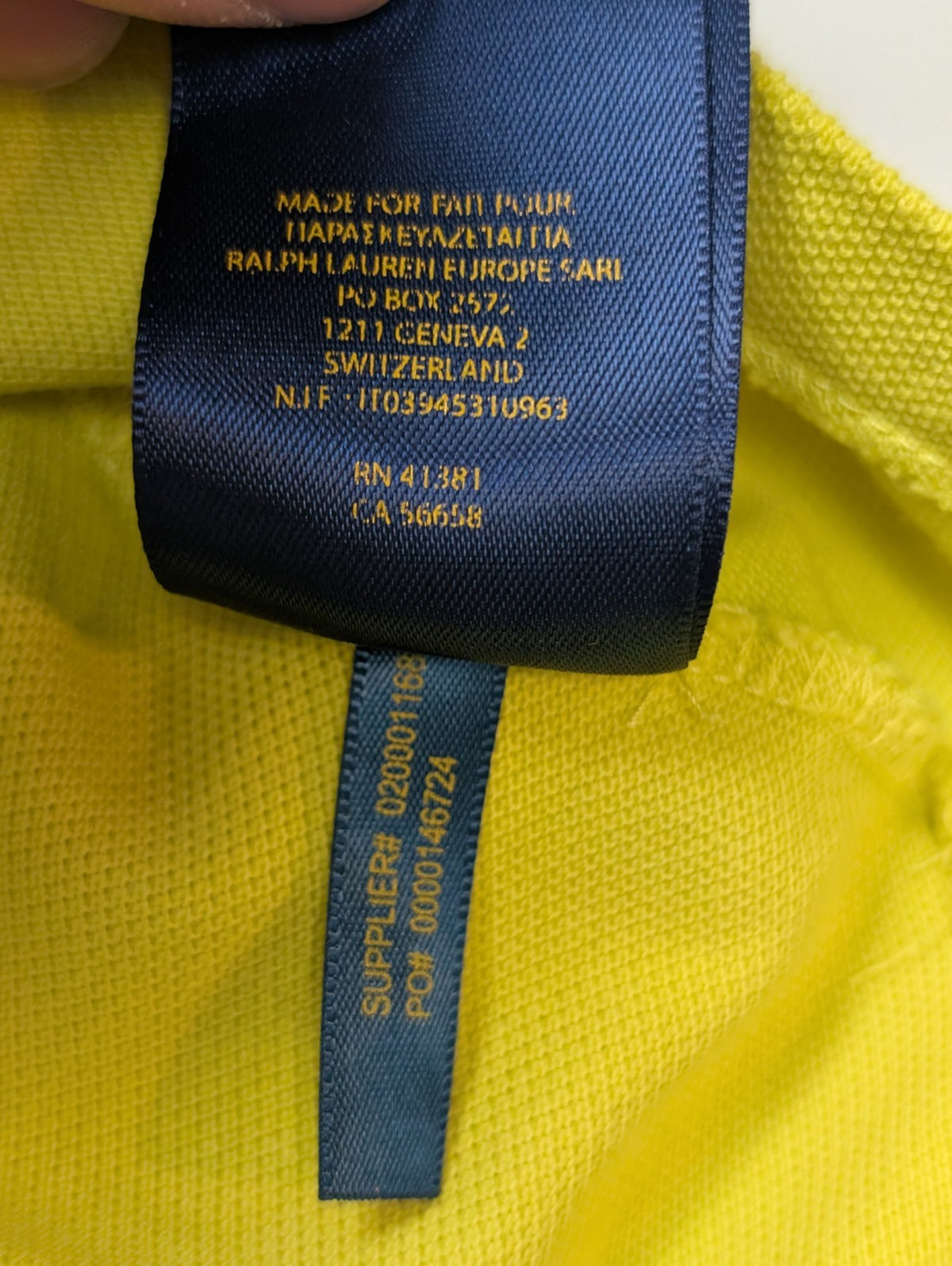 Polo manches courtes Polo Ralph Lauren femme jaune logo violet Skinny L