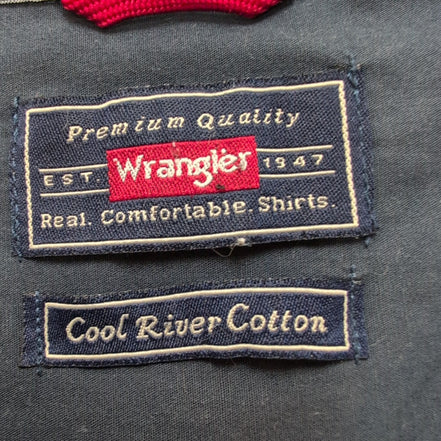Chemise Wrangler modèle Cool River carreaux bleu marine et blanc 3XL