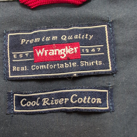 Chemise Wrangler modèle Cool River carreaux bleu marine et blanc 3XL