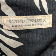 Chemise hawaïenne Island Republic taille L noir fleurs feuillage Manches courtes
