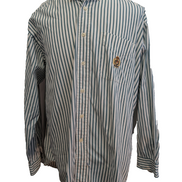 Ralph Lauren Chemise Vintage L Rayures Vert Écusson Couronne