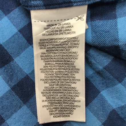 Chemise Ralph Lauren S Flanelle Bleue Carreaux Logo Bleu Manches Longues