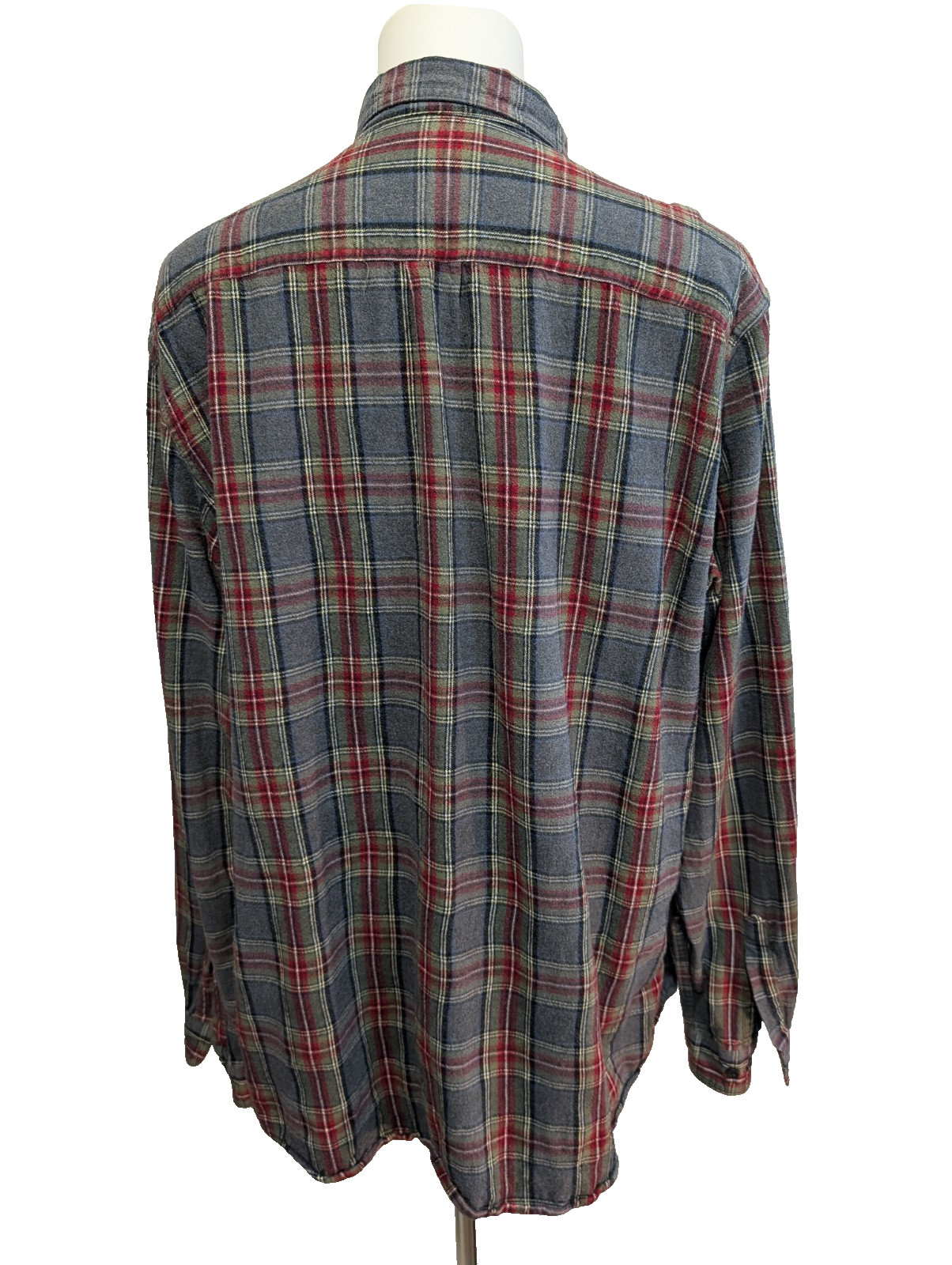 🔥 CHEMISE FLANELLE L.L. BEAN XL (TG) CARREAUX ROUGE GRIS QUALITÉ