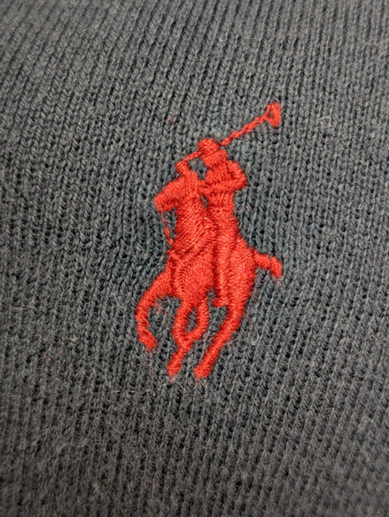 Pull Fin Polo Ralph Lauren Bleu Marine Col V Taille L Logo Rouge | 544WSR