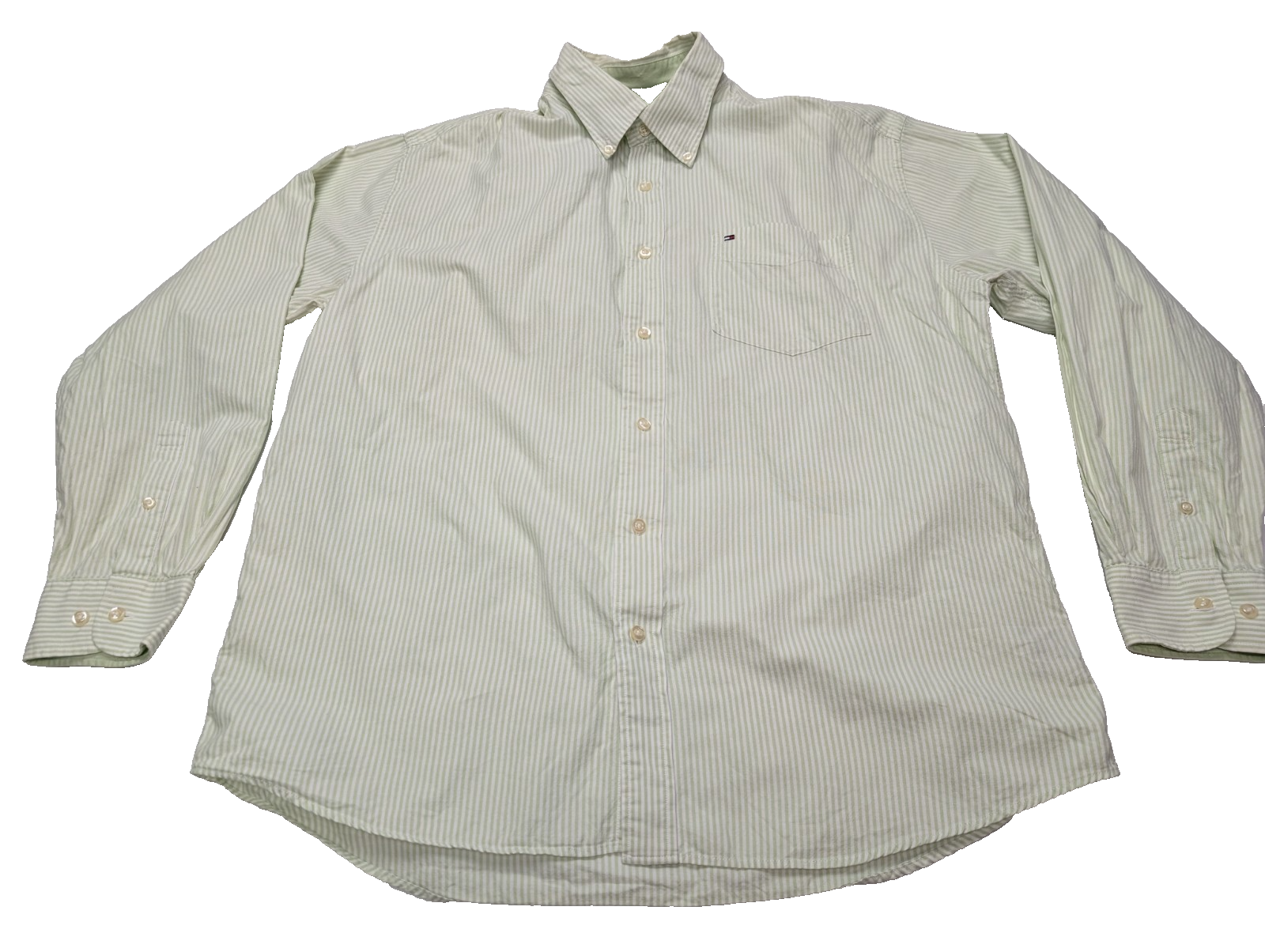 Chemise Tommy Hilfiger verte à rayures taille L #273msch