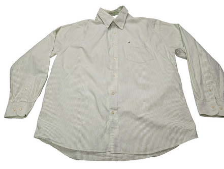 Chemise Tommy Hilfiger verte à rayures taille L #273msch