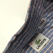 Chemise Lacoste Vintage Manches Courtes 40 M Bleu Blanc Carreaux
