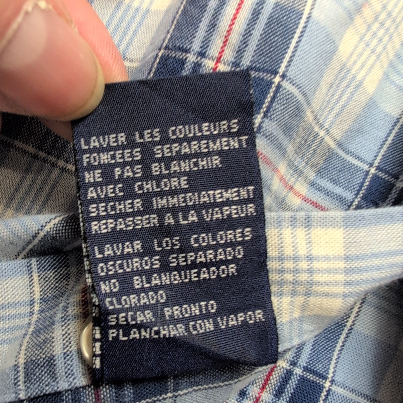 Chemise Tommy Hilfiger Manches Courtes Bleue à Carreaux Coton Logo Brodé T.L